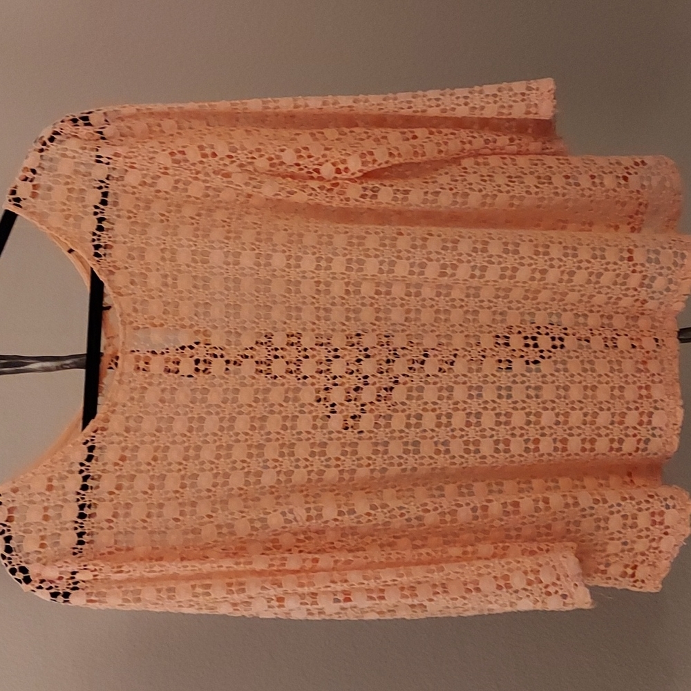 Beautiful peach crochet  top XL